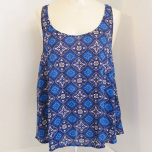 Roxy-Sleeveless Pullover Top-Open Tie Back-Tassels